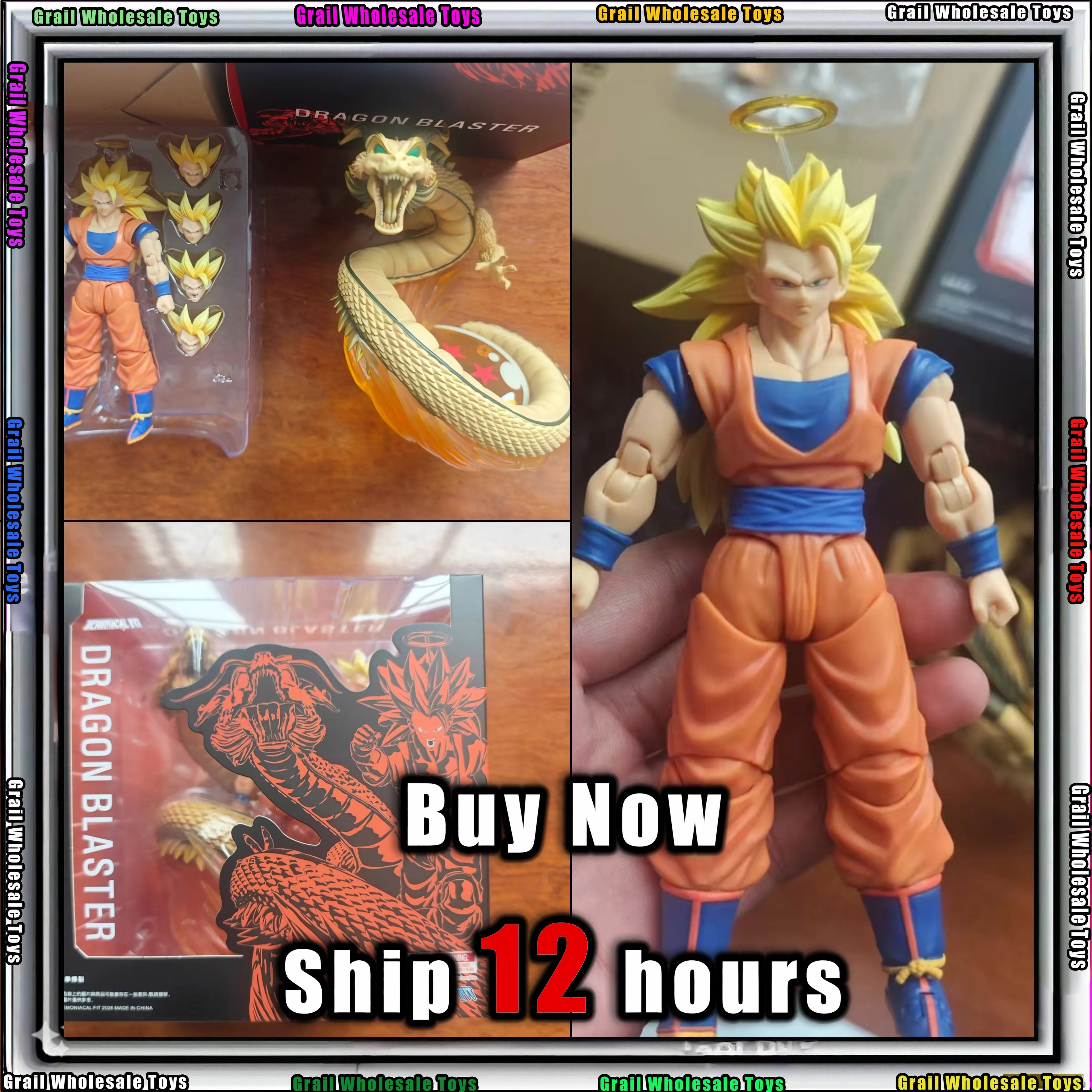 Auf Lager Dämonische Passform SSJ3 Goku Figur Dragon Ball Z SHF Super Saiyajin Goku Figur Drachen-Blaster Actionfiguren Modellspielzeug