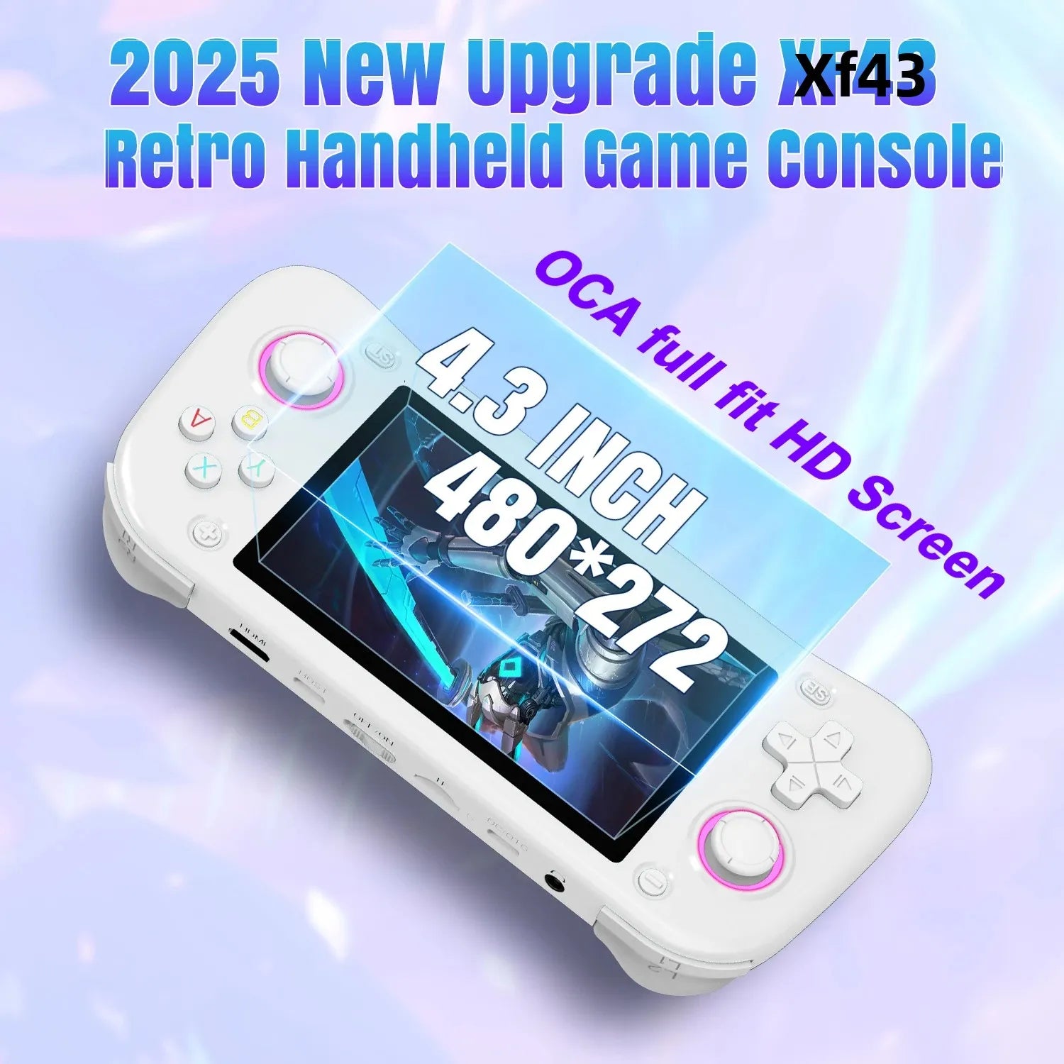 XISKT Open Source XF43 Retro Handheld Game Console 4.3" IPS Screen Linux System Game Players RK3128 Chip Portable Video Player