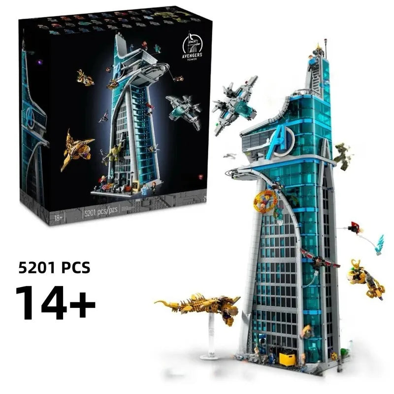 2026 Neuer 5201-teiliger Avengers Tower mit Figuren Architektur Straßenansicht für Modellbau-Steine Spielzeug Kindergeschenk