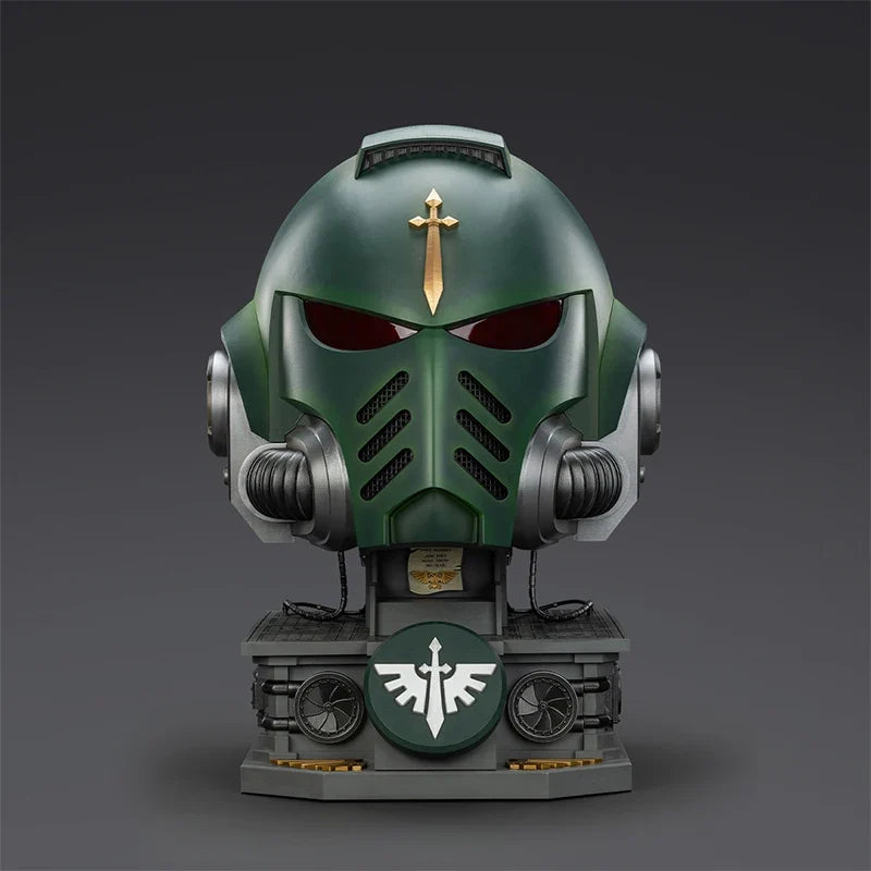 Dark Angels MKX Helmet 1:1 Action Figure Wear JOYTOY Warhammer 40K Toys Model Dark Angels Collection Helmets Display Stand