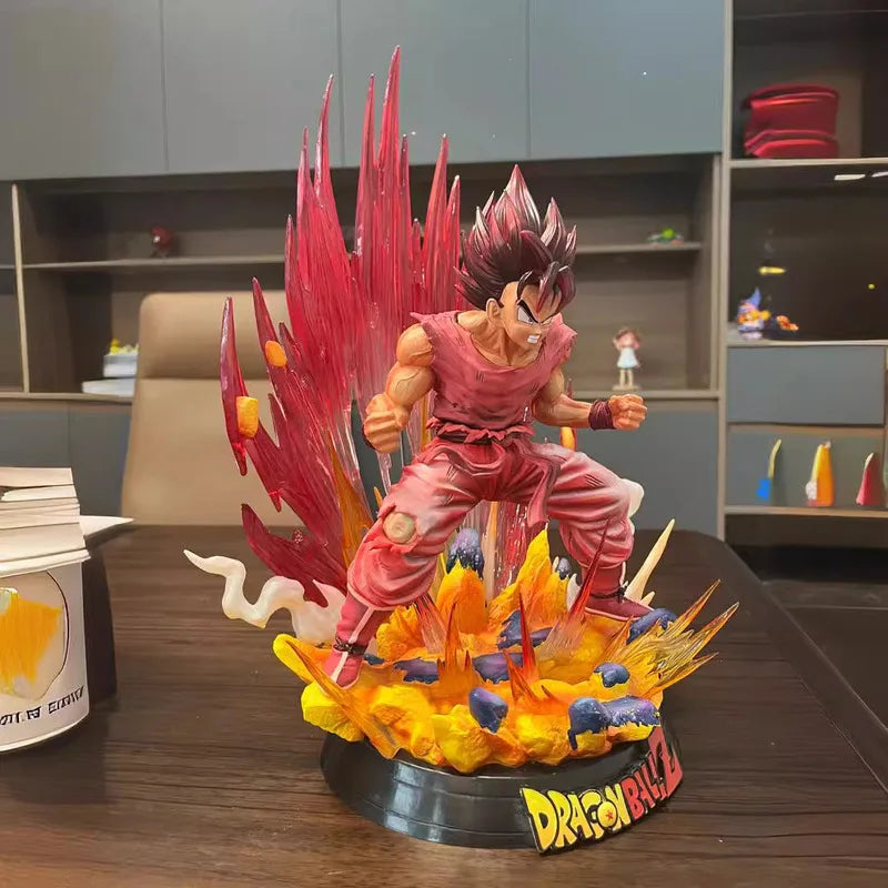 40cm Anime Figure Dragon Ball Super Saiyan God Red Kaiouken Goku Explosive Goku Statue Pvc Model Figurine Toys Action Figures