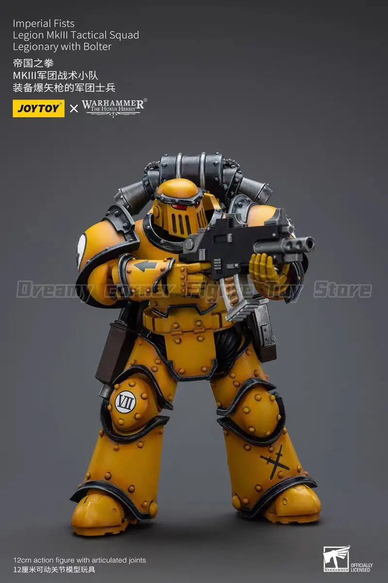 【In Stock】JOYTOY Warhammer 40K Imperial Fists Legion Mklll Tactical Squad Legionary with Bolter 1/18 Action Figure Toys Model