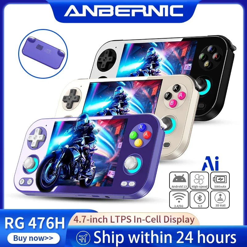 ANBERNIC RG 476H Handheld Game Console 4.7" LTPS  In-Cell Borderless full Screen Android RG476H Video Games Player 1080p-DP Out