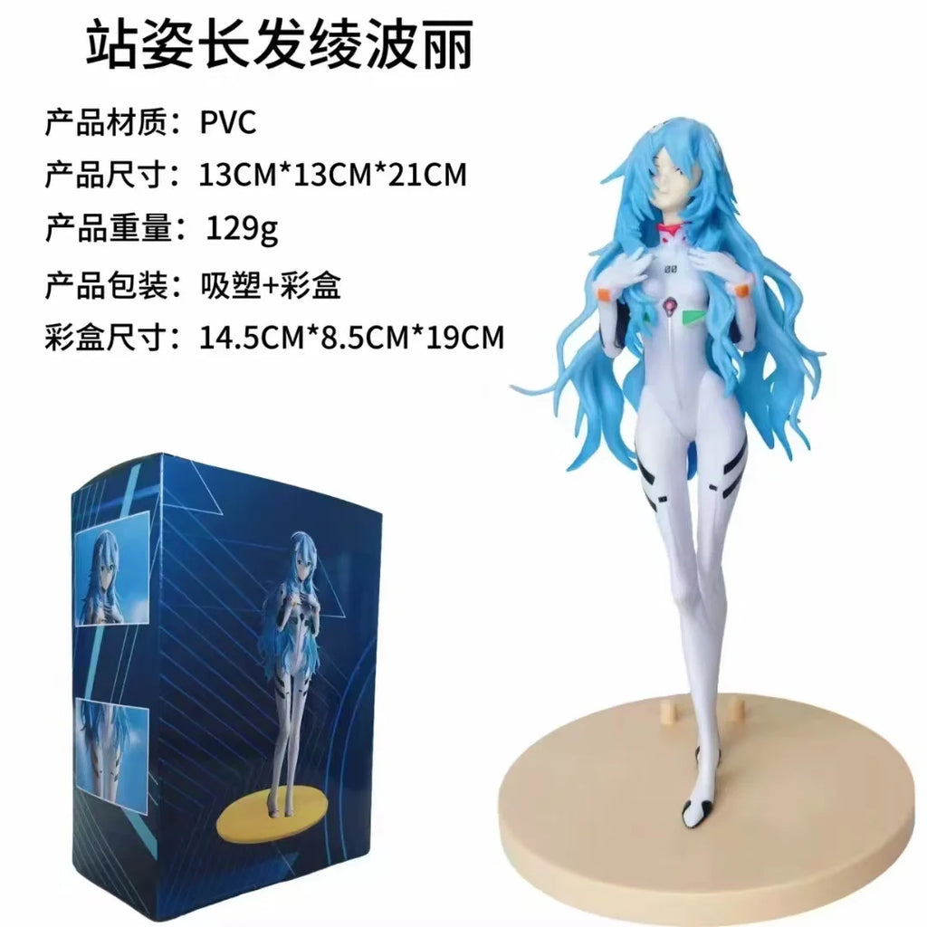 19cm Anime New Theatrical Version Finale Long Hair Ayanami Rei Eva Figure Action Figure PVC Model Doll Classic Toys Gifts