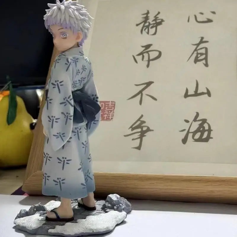 Anime Figure Stand Up Gojo Satoru Model Desk Computer Case Decoration Cartoon Toy Q Version Satoru Gojo  Anime Themed Room Decor