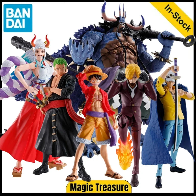 100%Original Bandai in Stock One Piece S.H.Figuarts SHF Sanji / Luffy / Zoro / Yamato The Raid on Onigashima Anime Figures Model