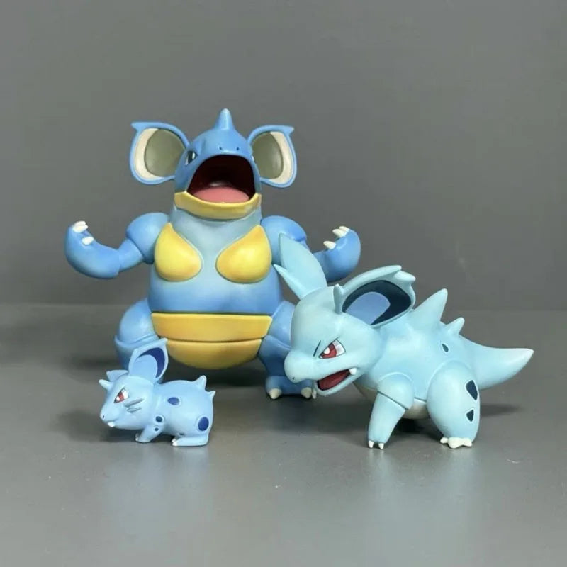Bkm Pokemon Nidoking Nidorino Nidoran 1/20 Scale Anime Figure Pvc Statue Model Room Decoration Collection Toy Gift