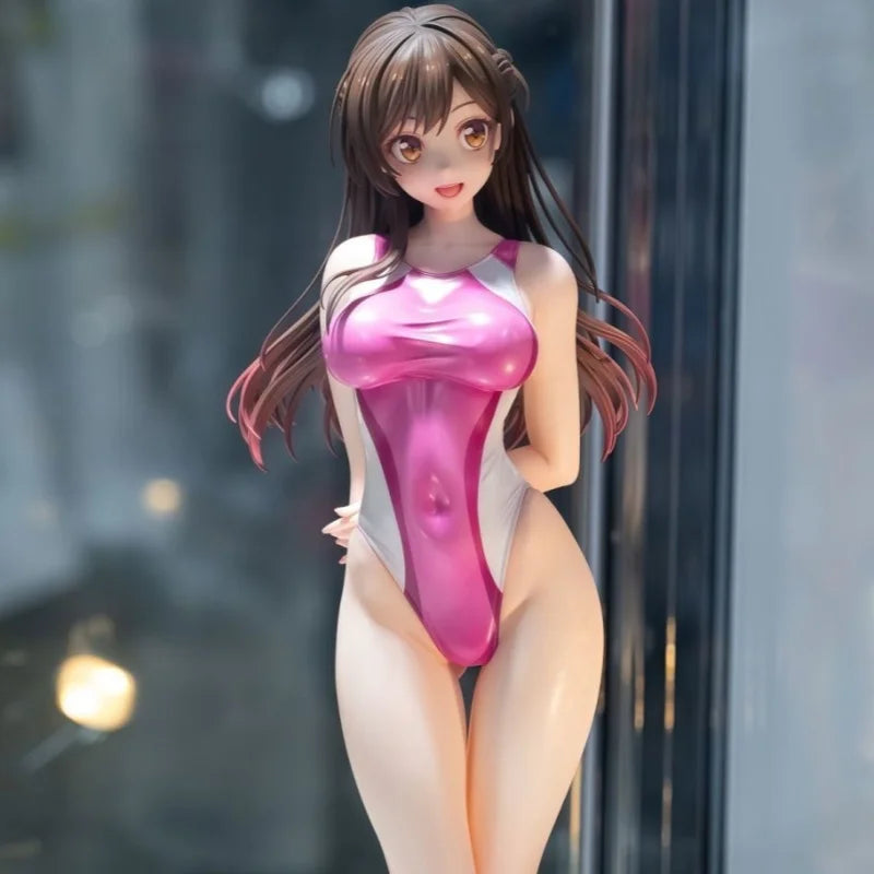 Anime Model Gift - Rented Girlfriend Shuiyuan Qianhe Competitive Swimsuit Action Figure Beautiful Girl Collectible Handmade Toy