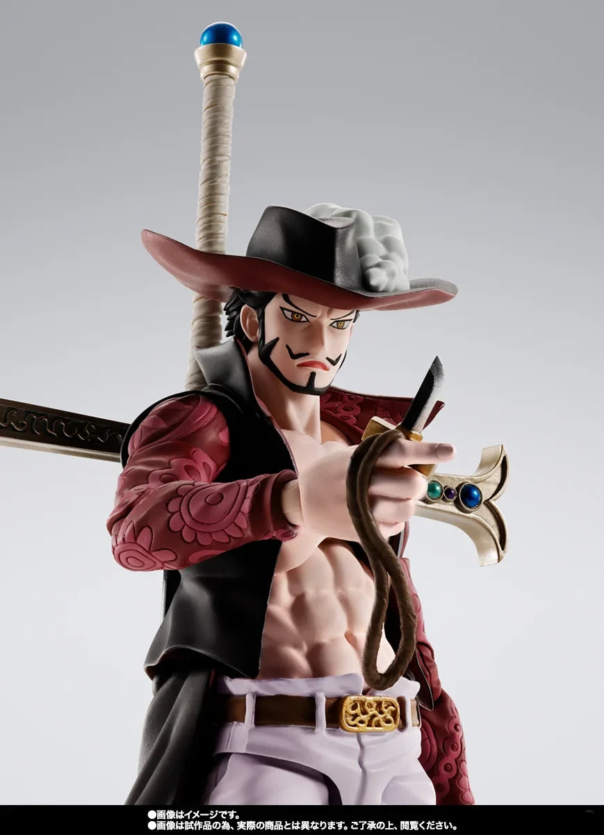 Original BANDAI S.H.Figuarts ONE PIECE DRACULE MIHAWK Anime Figure Toys PVC Model Collection Movable Action Figurine