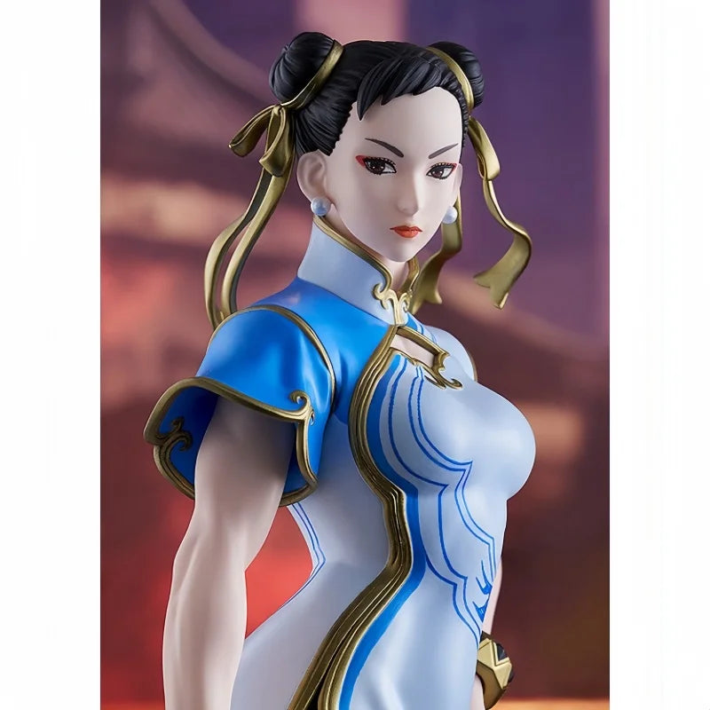 Original Anime Street Fighter Iv Megahouse Pop Up Parade Chun-Li Sf6 Ver. Han Juri Pvc Action Figure Toys Collector