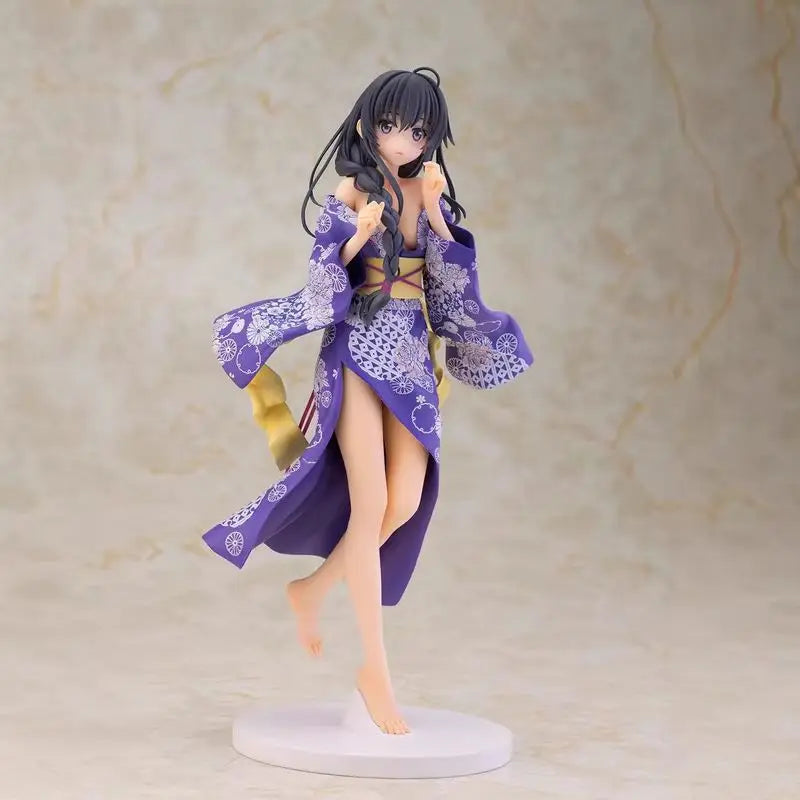 26cm Yukinoshita Yukino Figur Oregairu Stehende Pose Yukata Anime Sammlerstück Verpackte Desktop Deko Figur für Otaku Fans