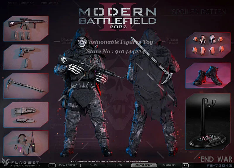 In Stock FLAGSET FS73043 1/6 Men Soldier Apocalypse War Series Death Squad Ghost Full Set 12Inch Action Figure Model Toys