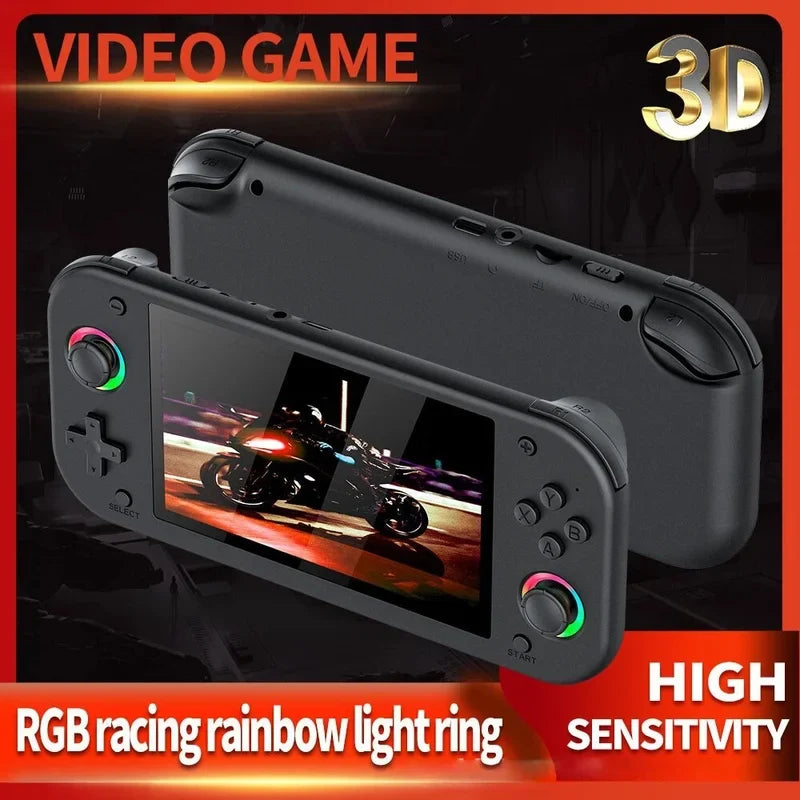 M26 Retro Handheld Game Console 5 Inch 3D Large Screen 4K HDR 20000+ Games 30+ Emulators Support PSP RGB Portable Gaming Device