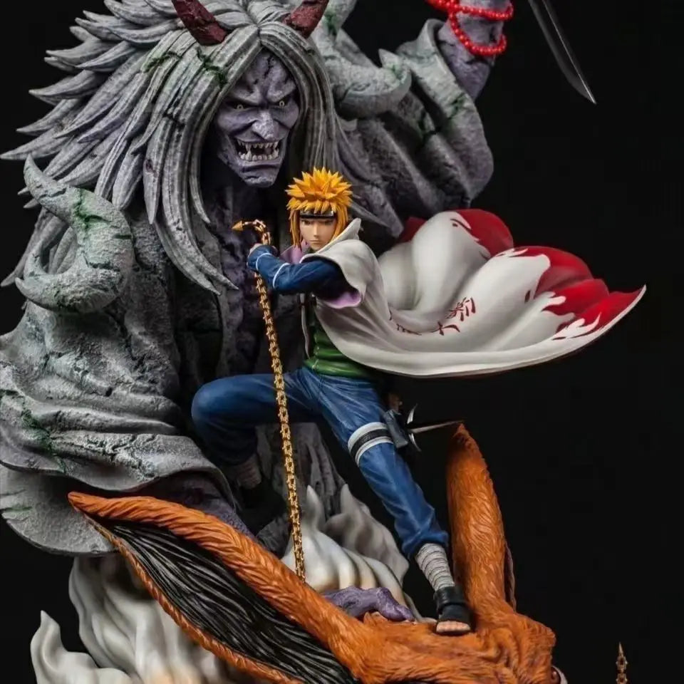 25cm Anime NARUTO Namikaze Minato Combat form Action Figure PVC Model Statue Toys Doll Desk Decor Collectible Gifts boxed