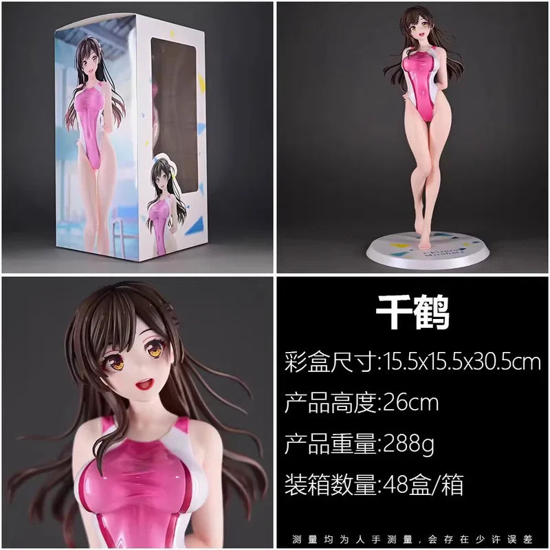 26cm Anime Hobby Japan Figure Kanojo Okarishimasu Mizuhara Ichinose Chizuru Action Figure Toys Collection 1/7 Pvc Gift