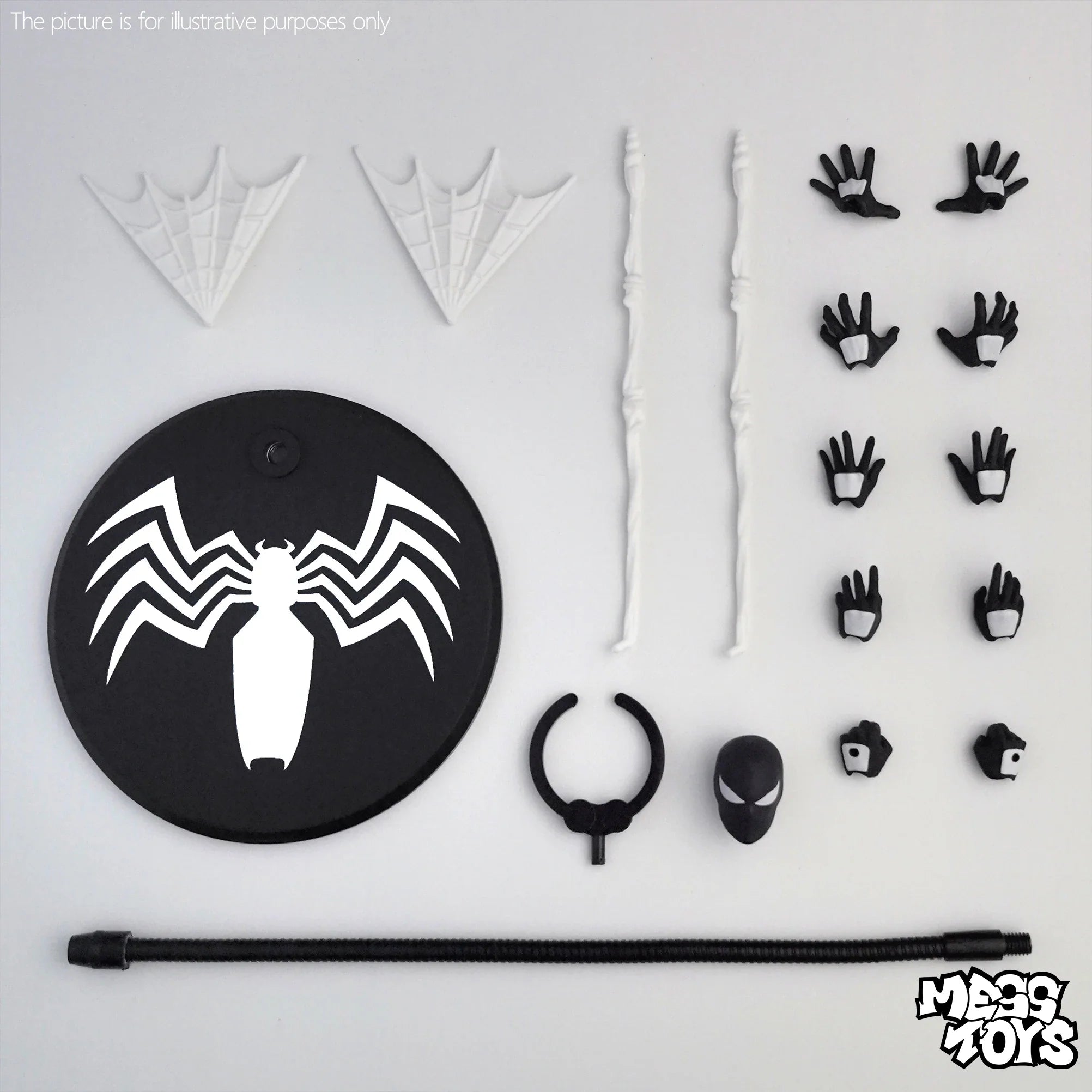 MESS TOYS 16cm The Black Neighbor Symbiotic Spider-Man Black Venom Suit Joint Action Figures Collect Desktop Ornaments Boy Gift