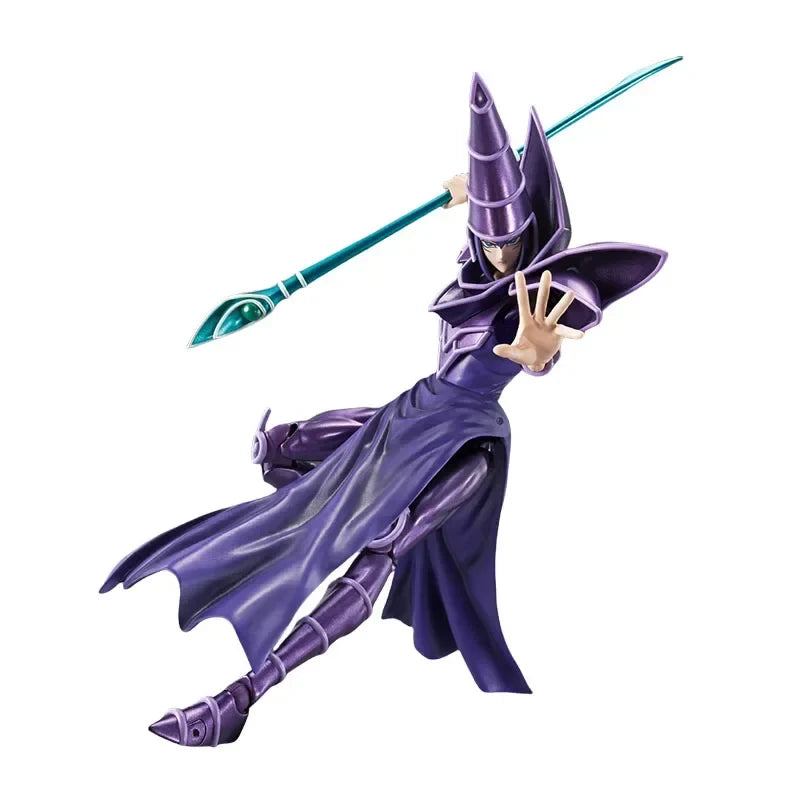 Bandai Genuine SHM Black Magician DARK MAGICIAN Anime Action Figure Collectible Joints Movable Model Toys Ornament Gift Children