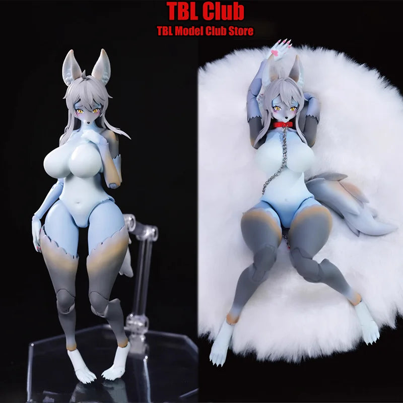 In Stock KEYAKI Hobby 1/12 Scale Cute White Wolf Orc Furry Tail 6-inch Full Set Action Figure Female Soldier Collections Toys