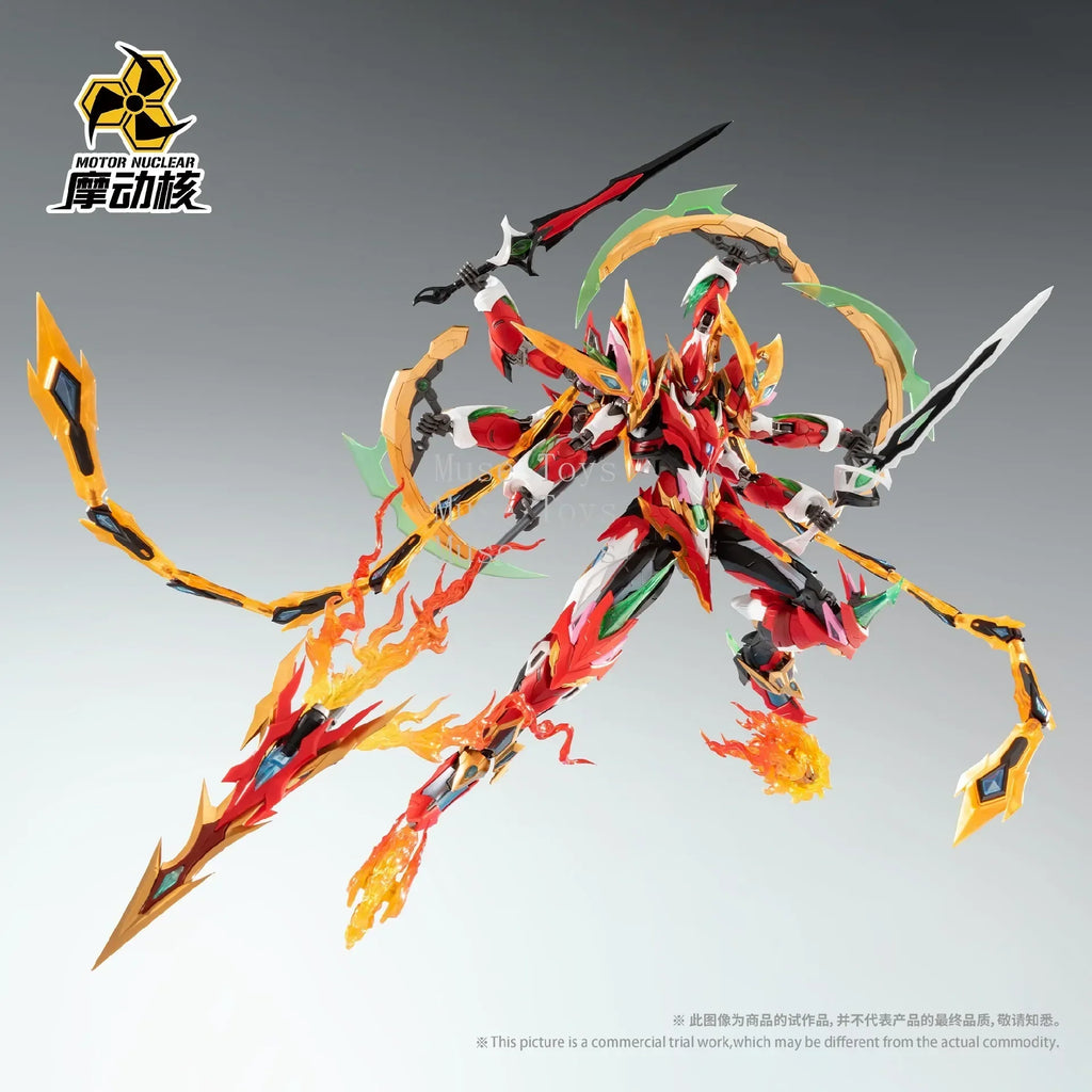 In Stock Friction Nuclear Assembly Nezha Creation Mecha Six-arm Alloy Skeleton Lotus Platform Multi-weapon Model