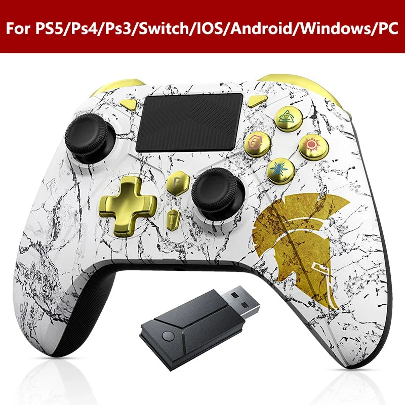 Controller For PS5 Console Steam/PC Wireless Gamepad Game Control Handle Rocker 6-Axis Gyro 3 Level Vibration W/ Turbo Touchpad