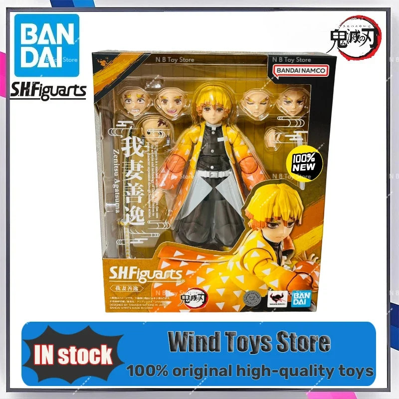 In Stock 100% Original Bandai Demon Slayer S.H.Figuarts SHF Zenitsu Agatsuma Model Action Figure Toys Gift