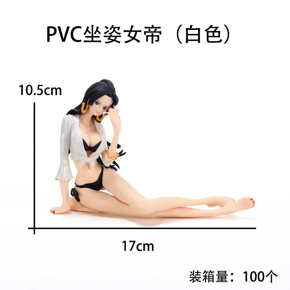 11CM Anime One Piece Boa·Hancock Figure GLITTER＆GLAMOURS Sitting Position Swimsuit Model Toy Gift Collection Action Figure PVC