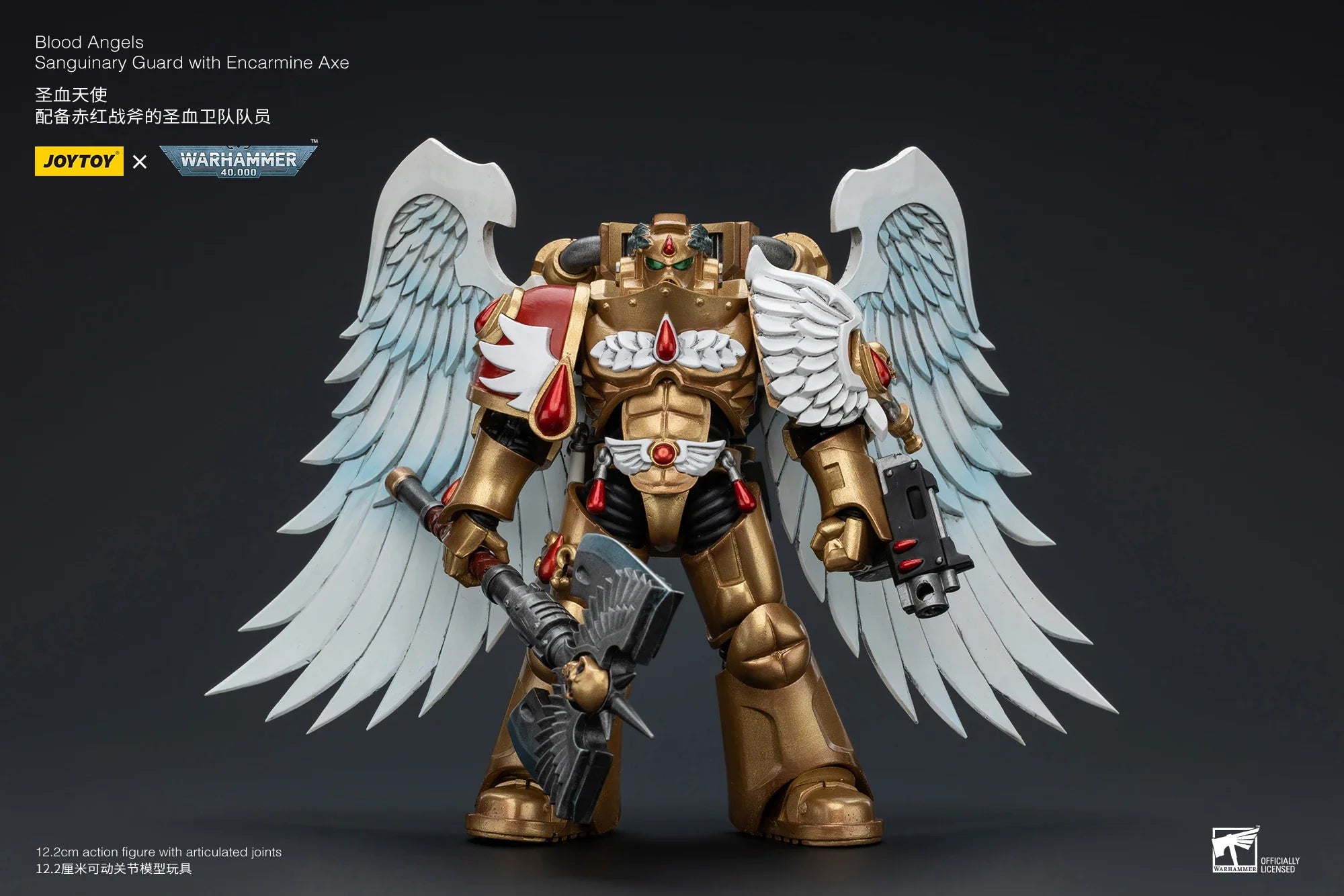 【In Stock 】JOYTOY Warhammer 40K Blood Angels Sanguinary Guard with Encarmine Axe 1/18 Action Figures Model Toys Gifts
