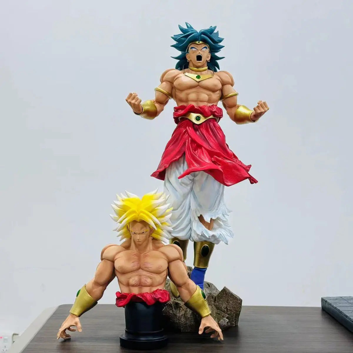 58cm Dragon Ball Anime Figure Broli Double Head Replaceable Action Figurine PVC Peripheral Model Collection Statue Desk Gift Toy