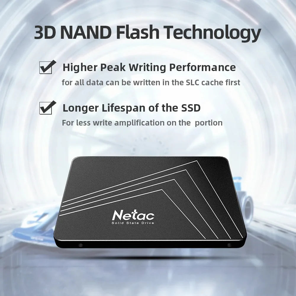 Netac SSD 2tb 128gb 256gb SSD SATA SATA3 HDD SSD Disk Hard Drive Internal Solid State Drives for Computer PC Laptop