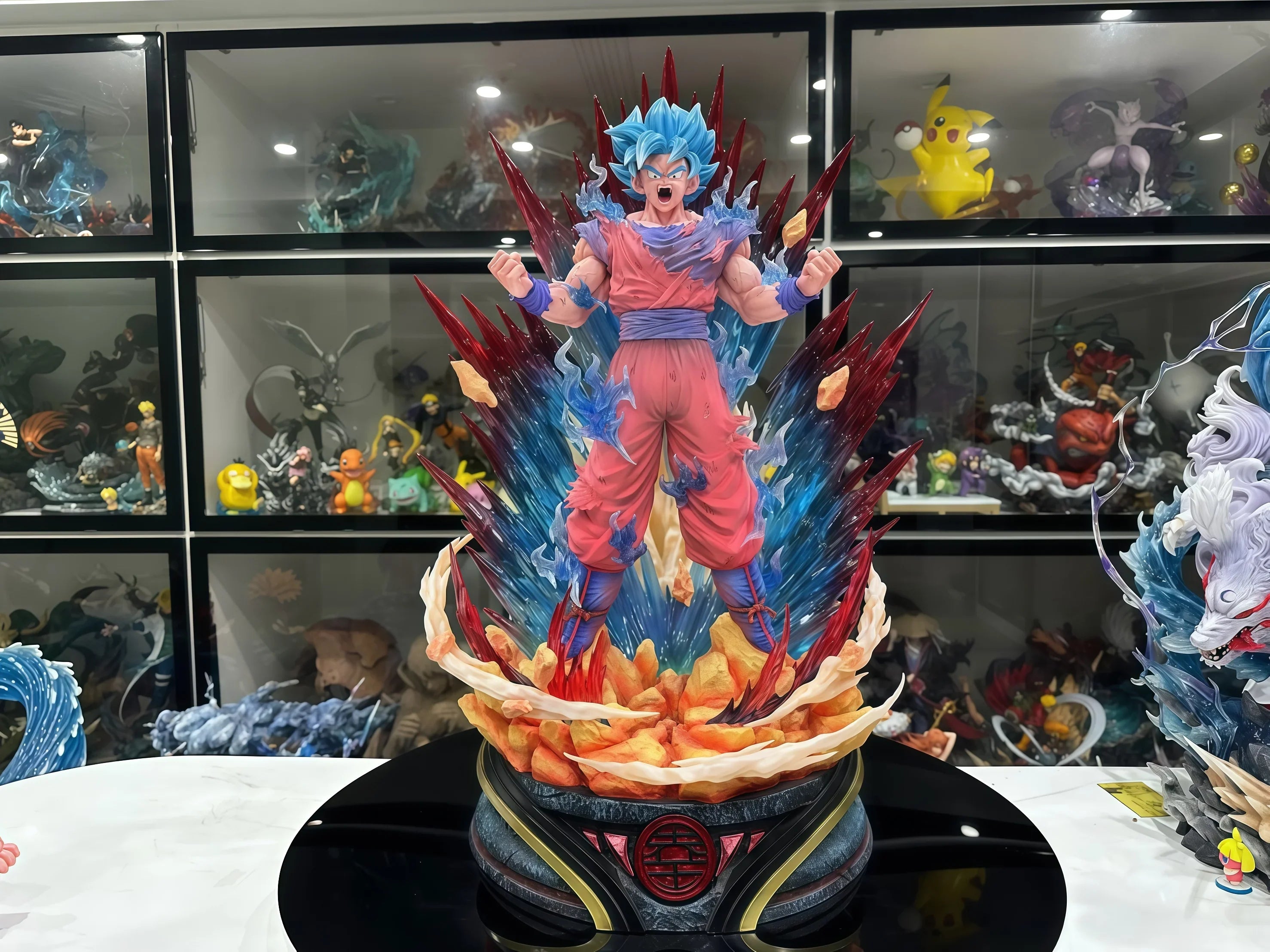 Dragon Ball Super Saiyan Blue Kaioken Goku Large 45cm Statue - Anime Collectible Model, Super Saiyan God SSB Action Figure