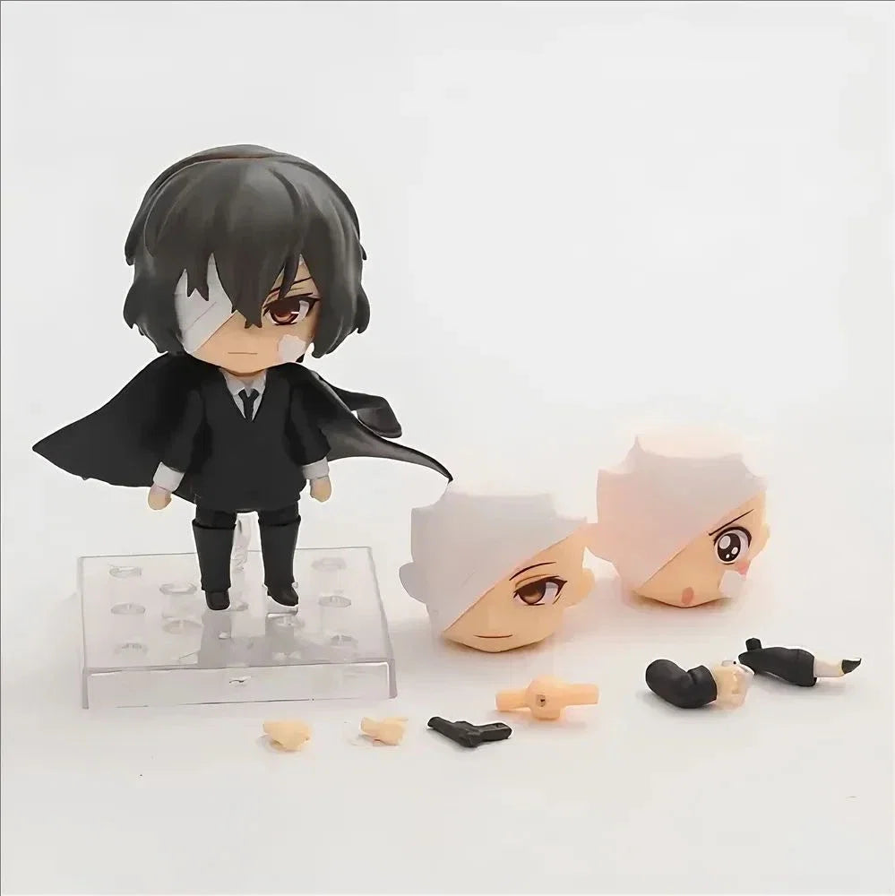 10CM Bungo Stray 1191 Ryunosuke Akutagawa 676 Nakahara Chuya 657 Dazai Osamu PVC Action Figure Toy Anime Q Figurine Model Doll