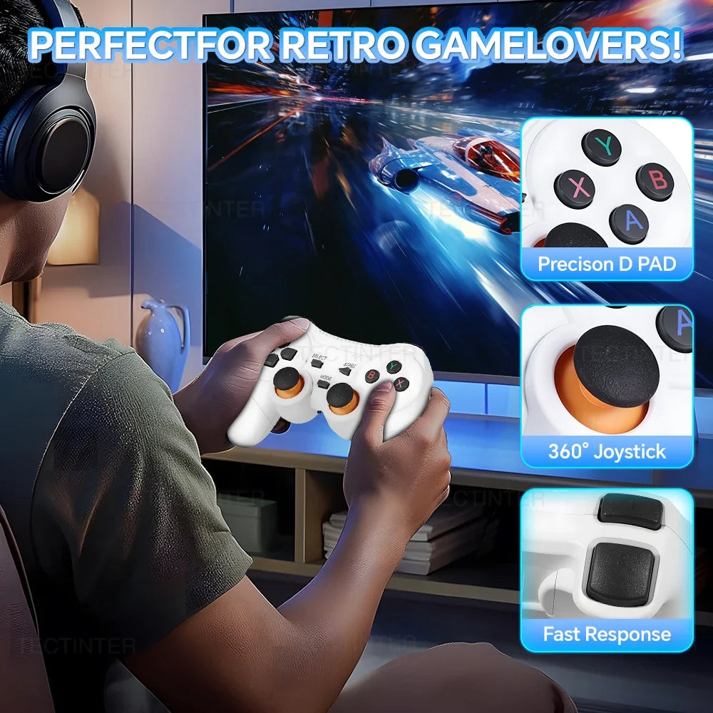 Mini TV 4K Game Stick M15 Pro Retro Video Game Console 20000+ Games Handheld Game Player with Wireless Gamepad Controller