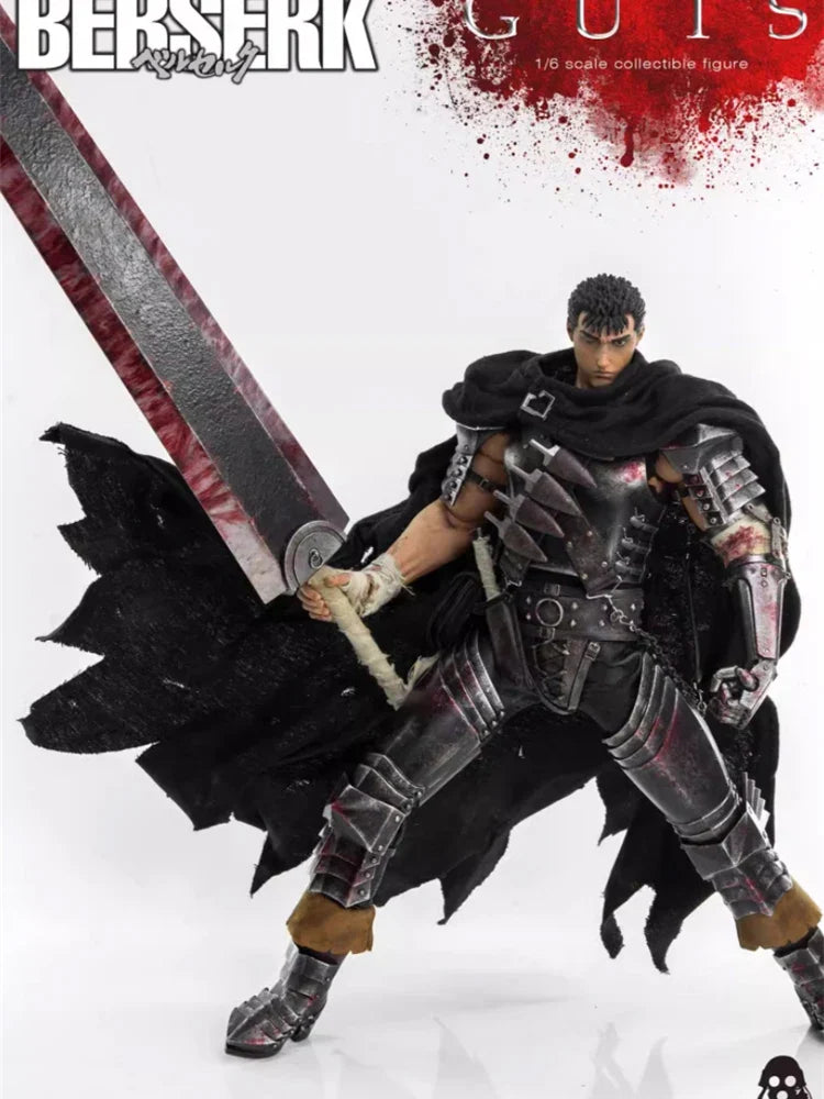 ThreeZero 3Z06750W0 1/6 Berserk Guts Damaged Anime Boy Action Figure Mini Big Sword Static Model Ornament 12" Full Set Soldier
