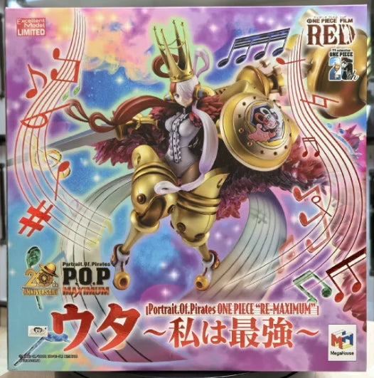 In Stock Original MegaHouse P.O.P RE-MAXIMUM One of The Navigator: Red-haired Singer Uta Anime Doll Figure Model Toys Gifts
