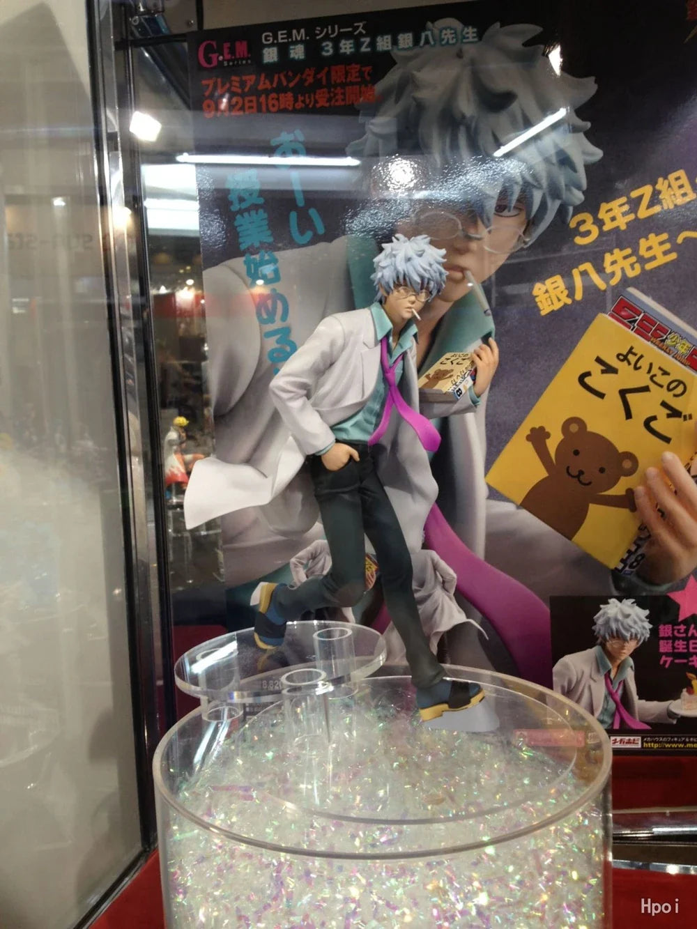 22CM Anime Gintama Ginpachi Sensei Figure 1/8 Stand Model Toy School Uniform Suit Ver Aciton Figure PVC Doll