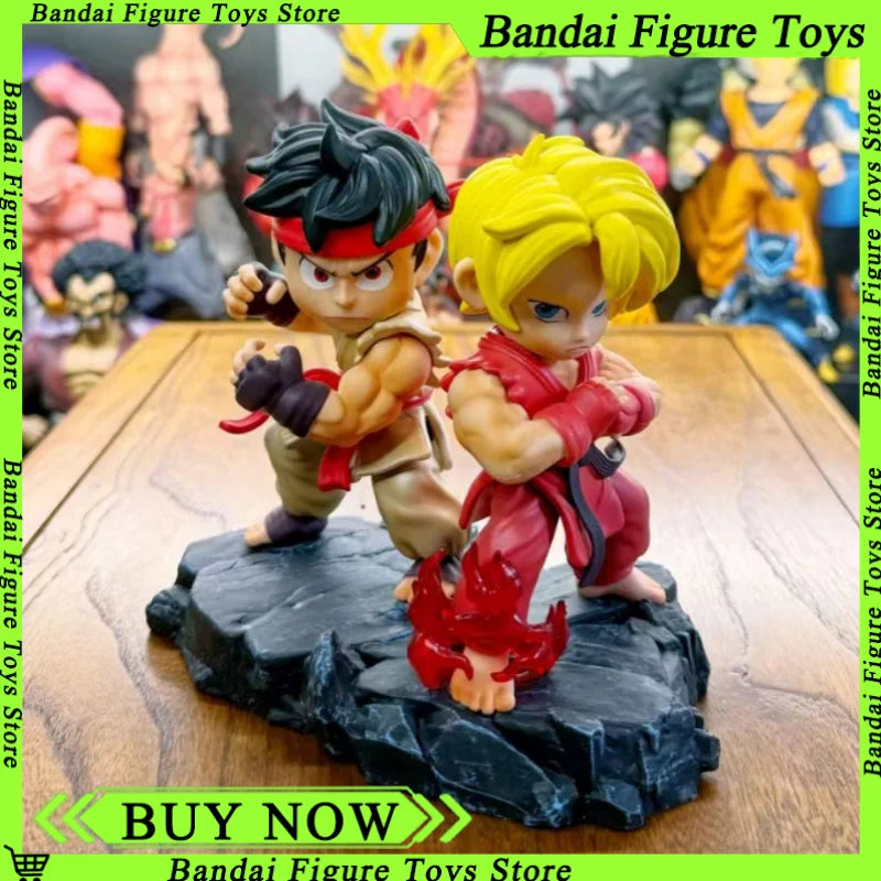 15cm Ken Ryu Q-Version Anime Figure Cute Desktop Ornament Trendy Art Collectible Exquisite Action Figurine Toy Christmas Gift