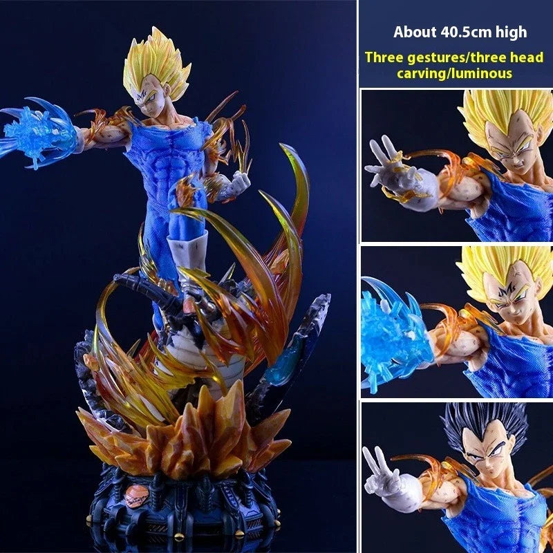41cm New Dragon Ball Vegeta IV Anime Figure Peripheral Model Statue Replaceable Header Desktop Decoration Ornaments Kid Gift Toy