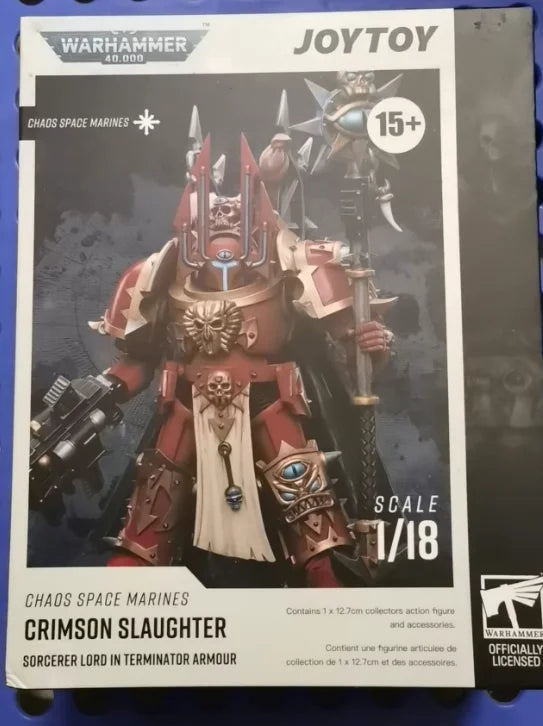 【SF】JOYTOYS 1/18 Action Figure Chaos Space Marines Crimson Slaughter Sorcerer Lord in Terminator Armour Model Ornaments