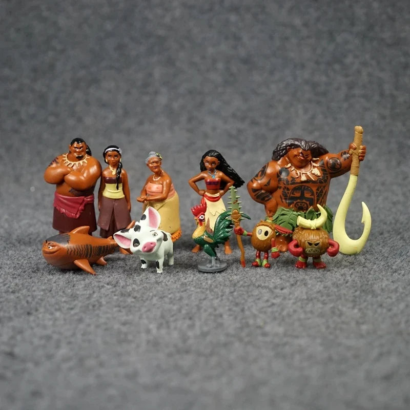 Anime Moana Maui Chief Tala Chick Action Figures Moana Princess Model Toys Cute Cartoon Doll Desktop Ornaments Children's Gifts