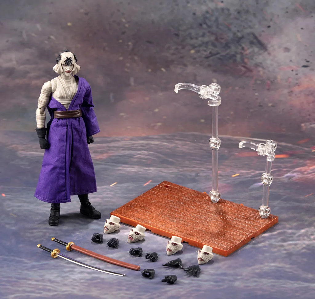 New Dasin GT Model Rurouni Kenshin HIMURA KENSHIN Himura SHF 1/12 Red / Blue/ 2nd Release PVC Action Figure Anime Model Toy