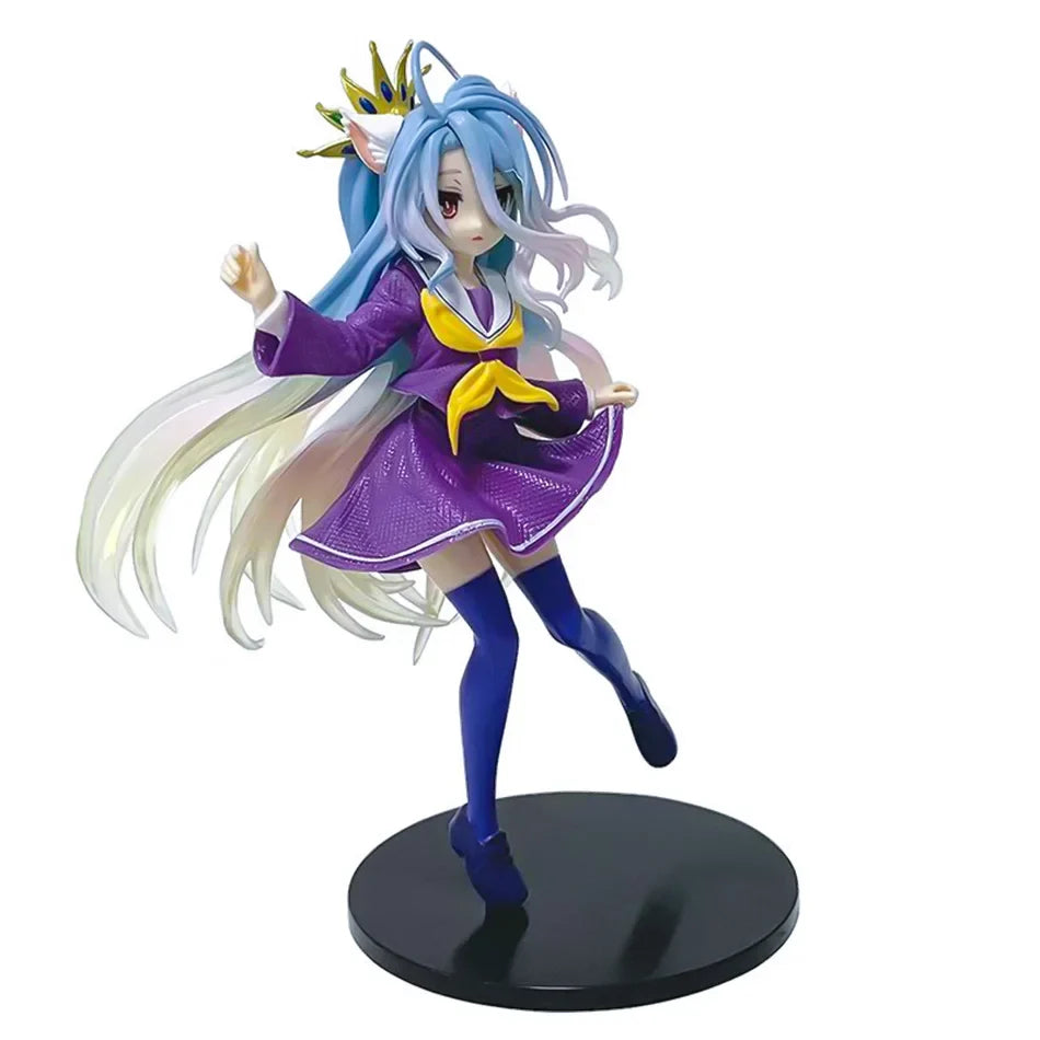 Anime NGNL No Game No Life White " 18.5CM Shiro PVC Model Action Figures Model Collection Ornament Toy Holiday Gif In stock Hot