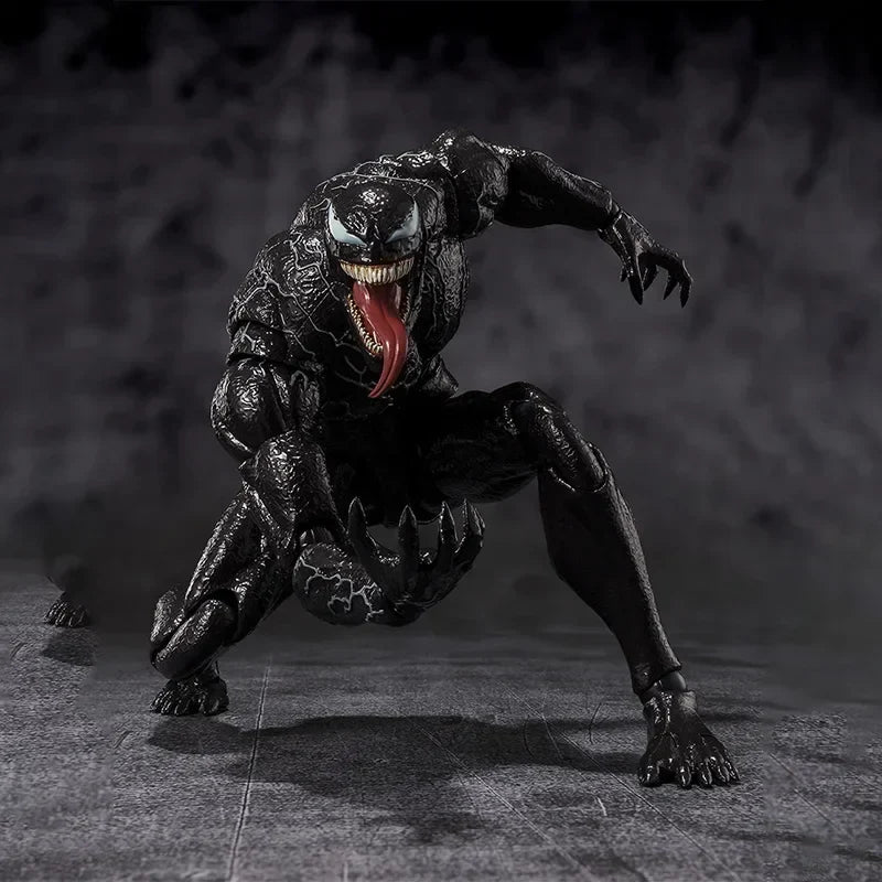Original box Bandai SHF In shock MARVEL VENOM THE LAST DANCE Figure Finished Model kit  Anime full Action Toy Gift for kids set