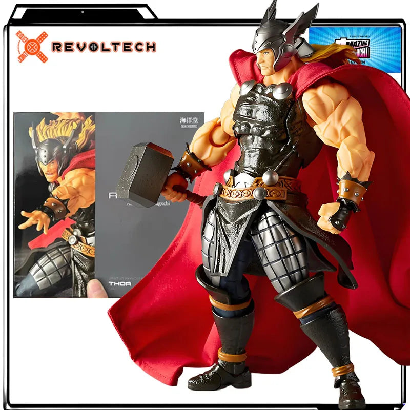 Kaiyodo Original AMAZING YAMAGUCHI Thor 180mm Anime Action Figures Toys for Boys Christmas Gift Collectible Model Ornaments