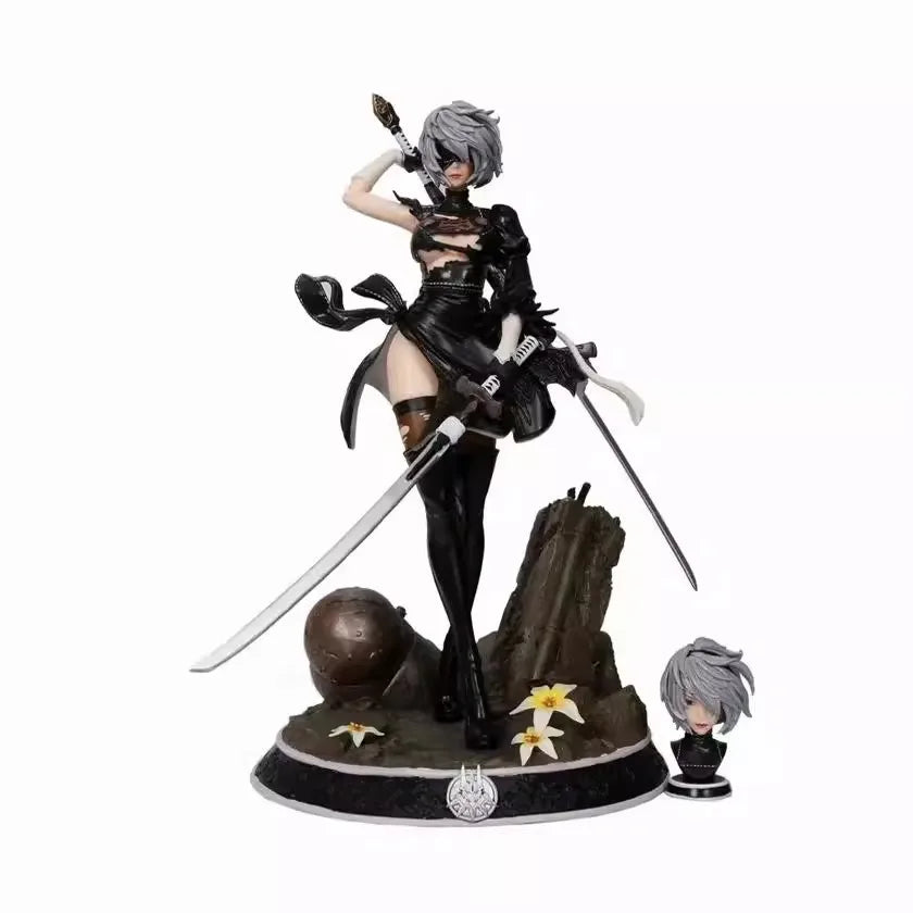 Bandai Neil Mechanical Era 2B Little Sister Double Headed Carving Can Replace Battle Damage Anime Animation Handmade Decorations