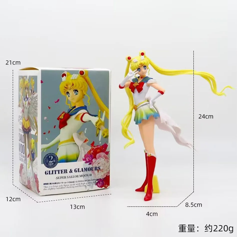 Sailor Moon Figure Anime Cartoon Jupiter Makoto Venus Minako Tsukino Rabbit Doll Toy Little Princess Cake Decoration Ornaments