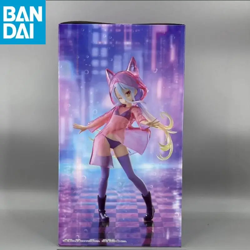 Original BANDAI NAMCO BANPRESTO NO GAME NO LIFE ESPRESTO Glittery raincoat Shiro PVC Genuine Figure Model Collector Figurine Toy