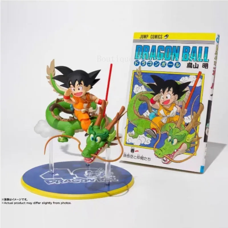 In Stock Bandai Dragon Ball VJUMP SHF Son Goku&Shenron 40-Edition-Anime Action Figures Toys（Includes magazines）