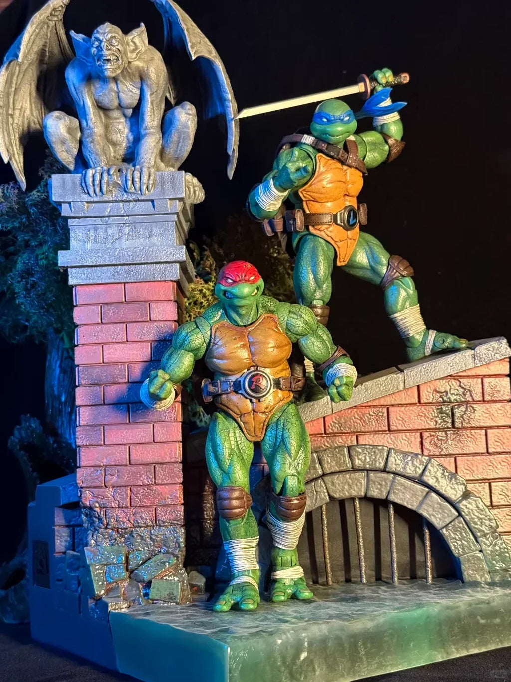 Original Lingjihun 1/12 Ninja Turtles Raphael Leonardo Action Figures Mobile Model Pvc Figurine Festival Gift Collect Hobby Toys