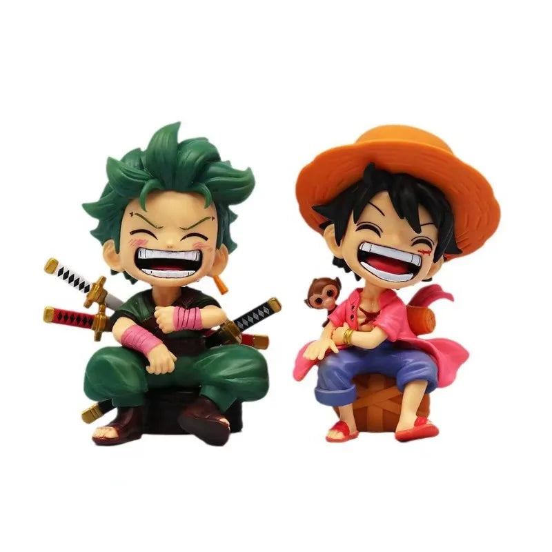 One Piece Navigation King Q sitting posture Luffy Solon Shan Zhi hand-made tide play doll model car ornaments
