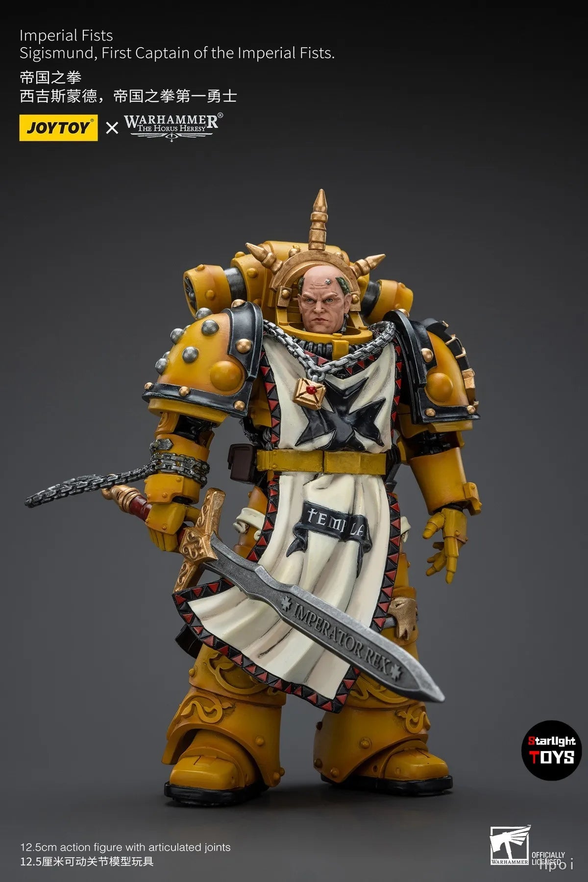 JOYTOY Warhammer 40K Imperial Fists Sigismund First Captain of The Imperial Fists Model Toy Gifts 1/18 Action Figure